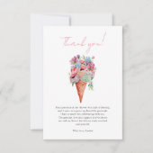 Carte De Remerciements Elégante Fête des mariées de glace florale (Devant)