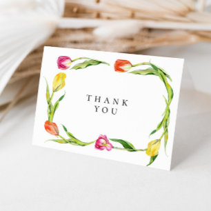 Carte De Remerciements Élégante Fleur de Printemps Tulipe Mariage
