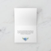 Carte De Remerciements Elégante Hydrangée Bleue Eucalyptus Fleurs Simple (Intérieur)