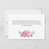 Carte De Remerciements Élégante Hydrangée rose pâle Eucalyptus Floral (Dos)