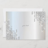 Carte De Remerciements Élégante Lèvres Argent Chic Robe (Dos)