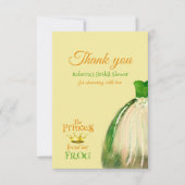 Carte De Remerciements Élégante Mariage de Princesse Grenouille sous le t (Devant)