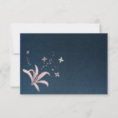 Carte De Remerciements élégante marine et poussiéreuse fleurs roses botan (Dos)