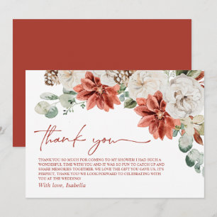 Carte De Remerciements Élégante Moderne Rouge Hiver Noël Fête de Mariage