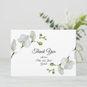 Carte De Remerciements Elégante orchidée blanche (Debout devant)