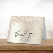 Carte De Remerciements Elégante Parties scintillant d'or 75e fête d'anniv