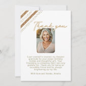 Carte De Remerciements Elégante Parties scintillant d'or photo d'annivers (Devant)