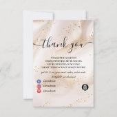 Carte De Remerciements Élégante Parties scintillant Or (Devant)