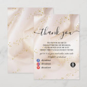 Carte De Remerciements Élégante Parties scintillant Or (Devant / Derrière)