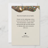 Carte De Remerciements Élégante Parties scintillant Or | Mariage photo pe (Dos)