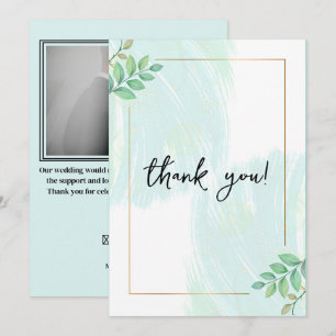 Carte De Remerciements Élégante photo botanique d'eucalyptus de mariage 