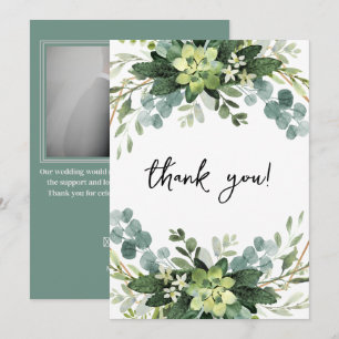 Carte De Remerciements Élégante photo botanique d'eucalyptus pour mariage