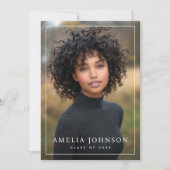 Carte De Remerciements Élégante photo classique de diplôme de la frontièr (Devant)