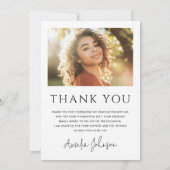 Carte De Remerciements Élégante photo classique de diplôme de la frontièr (Dos)