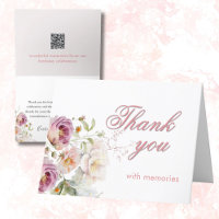 Élégante photo florale Lien QR Chaque année Annive