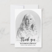 Carte De Remerciements Élégante photo funéraire (Devant)