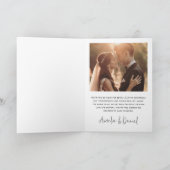 Carte De Remerciements Élégante photo mariage classique pliée (Intérieur)