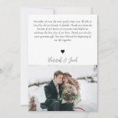 Carte De Remerciements Élégante photo Mariage du cône de pin d'hiver (Dos)