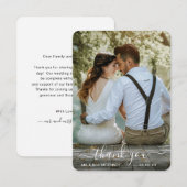 Carte De Remerciements Elégante Photo Moderne Simple Mariage (Devant / Derrière)