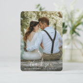 Carte De Remerciements Elégante Photo Moderne Simple Mariage (Debout devant)