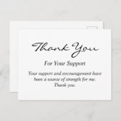 Carte de remerciements élégante pour le support (Devant / Derrière)