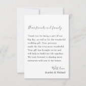 Carte De Remerciements Elégante Rose blanche moderne et Mariage d'arc dor (Dos)