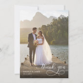 Carte De Remerciements Élégante superposition de calligraphie simple phot (Devant)