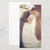 Carte De Remerciements Élégante superposition du Mariage de script de Mer (Devant / Derrière)