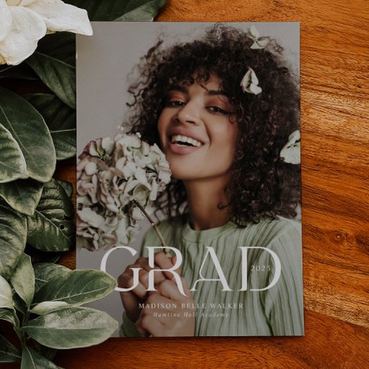 Carte De Remerciements Élégante superposition du texte de la Grad Grad Fa