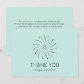 Carte De Remerciements Elégante Turquoise Abstraite Fleur moderne (Devant / Derrière)