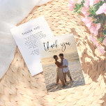Carte De Remerciements Élégante typographie minimaliste Mariage photo<br><div class="desc">Un élégant carte de remerciements photo qui correspond à notre collection de Mariages photos Happily Ever After Party. Ce design présente votre photo et "merci" en typographie élégante ! Le dos de la carte comporte un message de remerciement chaleureux personnalisé pour l'express de votre gratitude à vos amis et votre...</div>