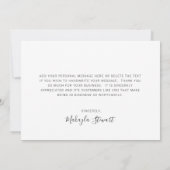 Carte De Remerciements Élégante verdure Affaires Blanc Floral (Dos)