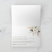 Carte De Remerciements Élégante verdure Blanc Floral Mariage (Intérieur)