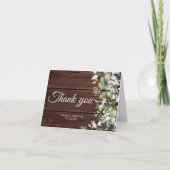 Carte De Remerciements Élégante verdure Bois rustique (Devant)