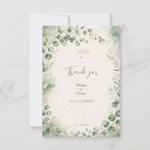 Carte De Remerciements Élégantes Botaniques de Mariage Eucalyptus Sage