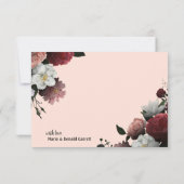 Carte De Remerciements Élégantes fleurs bordeaux et roses (Dos)