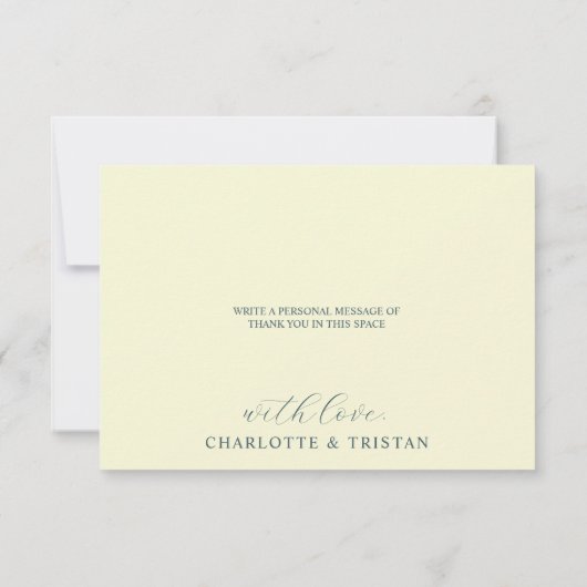 Carte De Remerciements Élégantes Fleurs et Vignes (Dos)