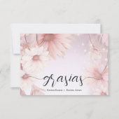 Carte De Remerciements Elegantes flores de margarita rosa (Devant)