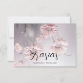 Carte De Remerciements Elegantes flores de margarita rosa 2 (Devant)