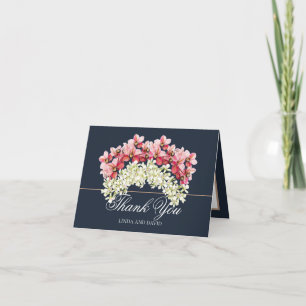 Carte De Remerciements Élégantes guirlandes d'orchidées roses et crème po