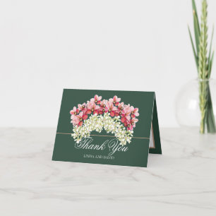 Carte De Remerciements Élégantes Guirlandes d'Orchidées Roses et Crème po