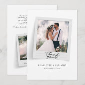 Carte De Remerciements Élégantes photos Mariage à la main (Devant / Derrière)