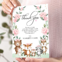 Élégants animaux boisés rose Blush Floral Baby
