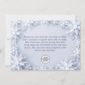 Carte De Remerciements Élégants Snowflakes Entreprise Noël (Dos)