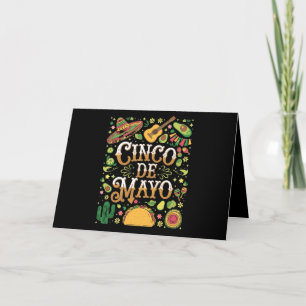 Carte De Remerciements Éléments de fête mignons de Cinco De Mayo