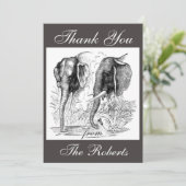 Carte de remerciements éléphant (Debout devant)