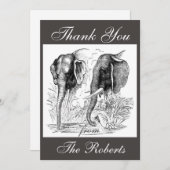 Carte de remerciements éléphant (Devant / Derrière)