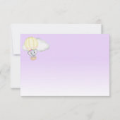 Carte De Remerciements Eléphant à air chaud ballon Baby shower violet (Dos)