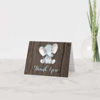 Éléphant Bébé Garçon Rustique Mignon Bleu et Gris