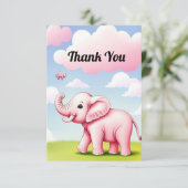 Carte De Remerciements Eléphant Bébé mignon (Debout devant)